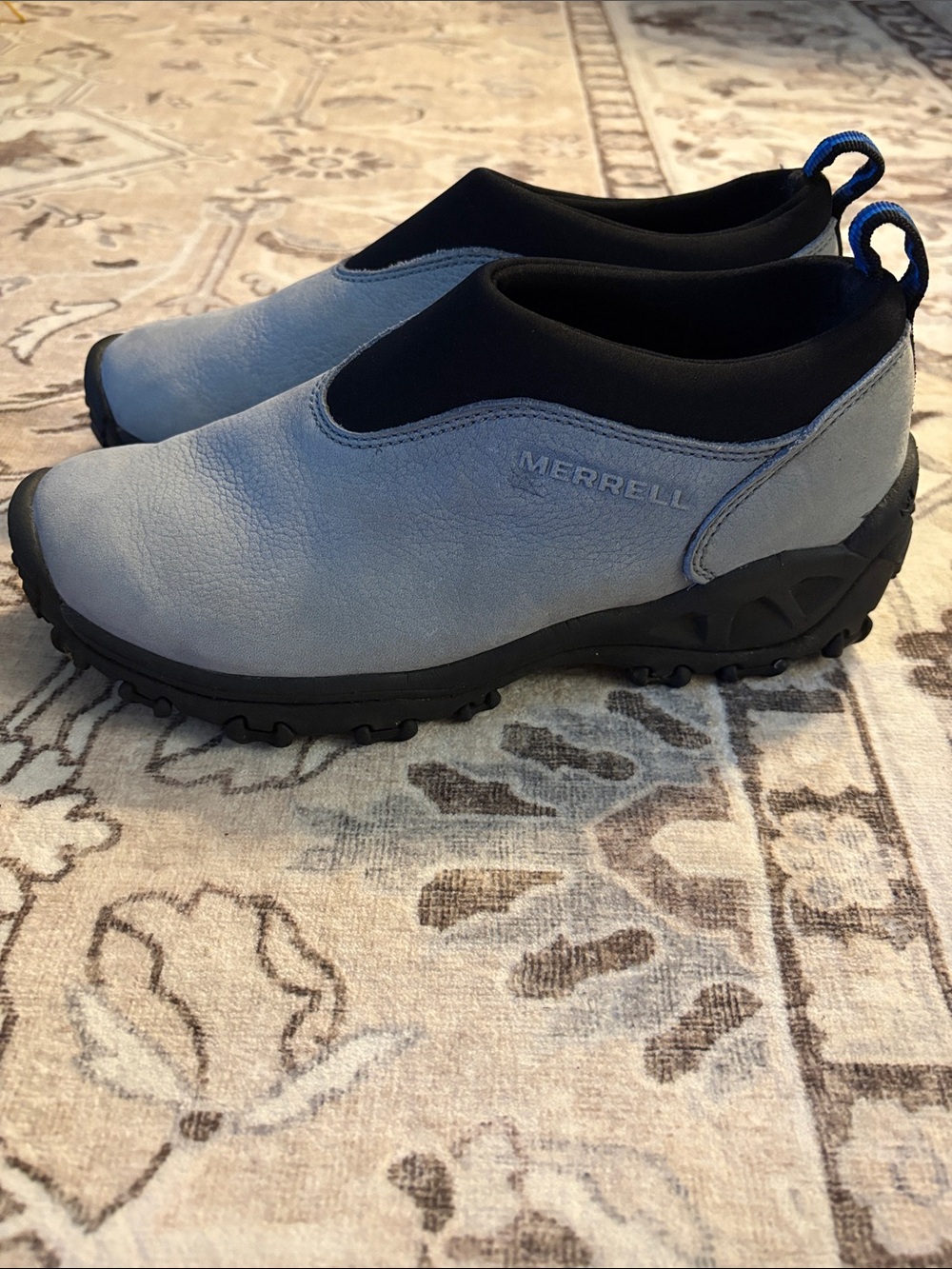 Merrell Men's Slip-On Rain Snow Shoe in Light grayish Blue and Black